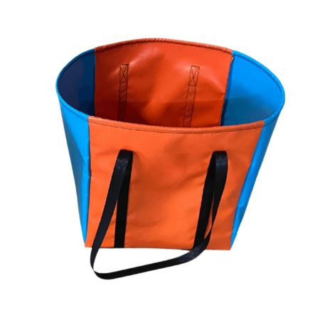 Small PVC shopping bag with clear durable material, perfect for groceries and everyday errands.