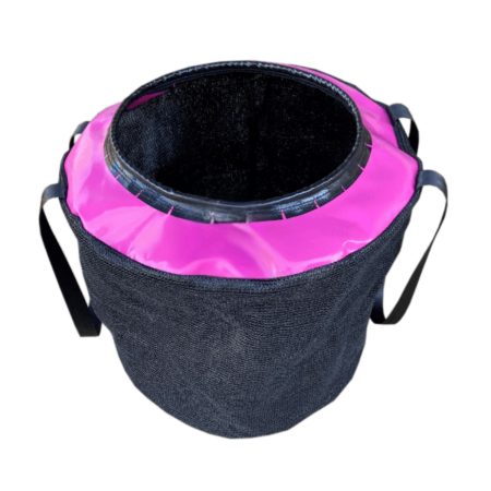 Dust & Iron breathable laundry bag with mesh sides – tough and ventilated design for storing and carrying clothing.