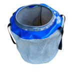 Dust & Iron breathable laundry bag with mesh sides – tough and ventilated design for storing and carrying clothing.