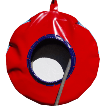 Durable Dust & Iron PVC bag for storing electric leads and extension cords – brown PVC with reinforced seatbelt webbing handles.