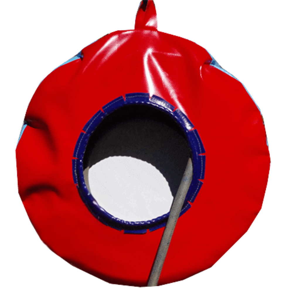 Durable Dust & Iron PVC bag for storing electric leads and extension cords – brown PVC with reinforced seatbelt webbing handles.