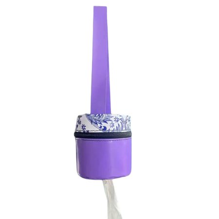 Purple Oilcloth Hanging Toilet Paper Holder
