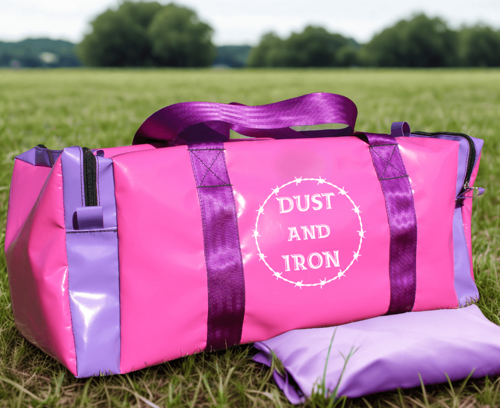 “Heavy-duty large gear bag with end pockets and reinforced seatbelt handles”