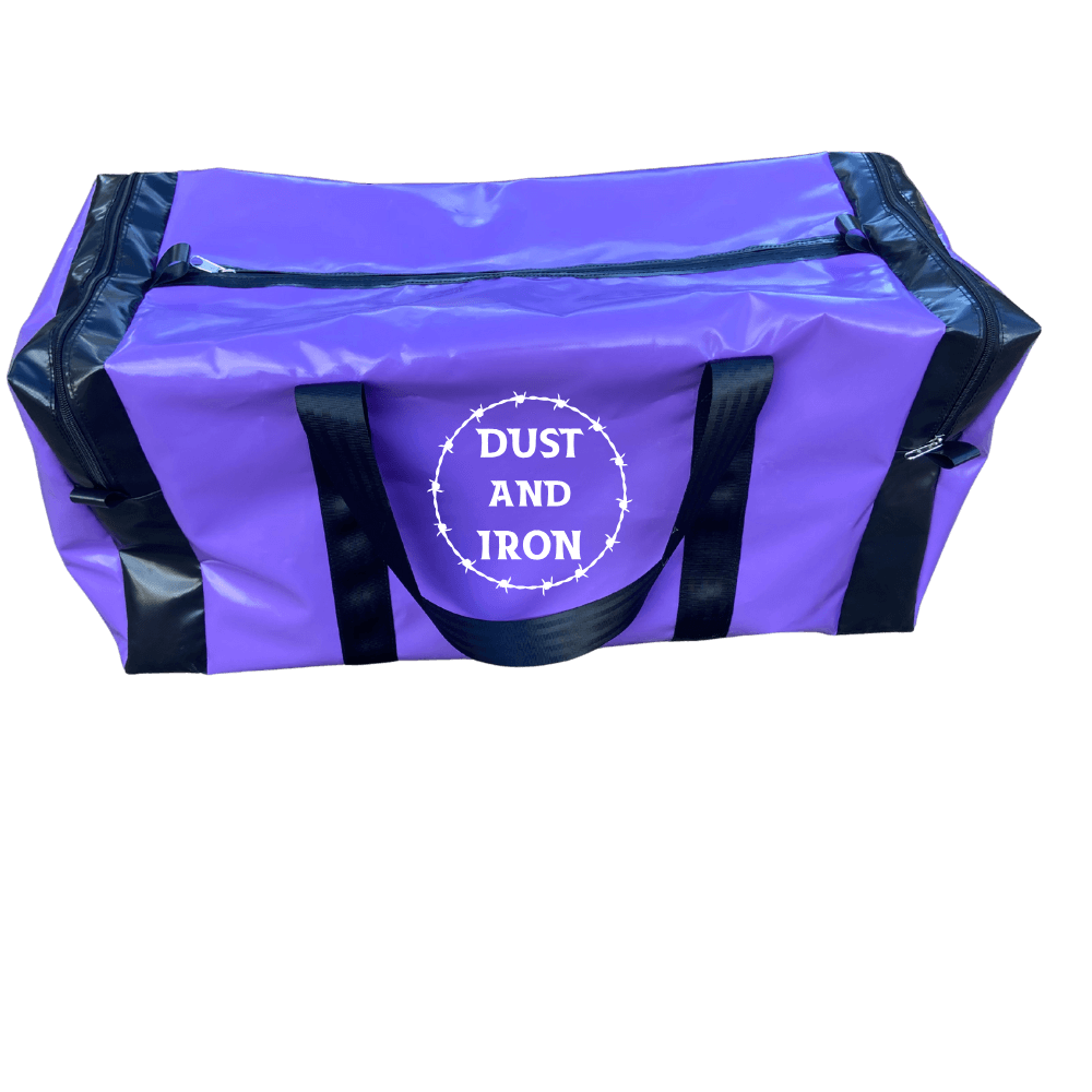 “Large sports gear bag with end pockets for shoes and equipment”