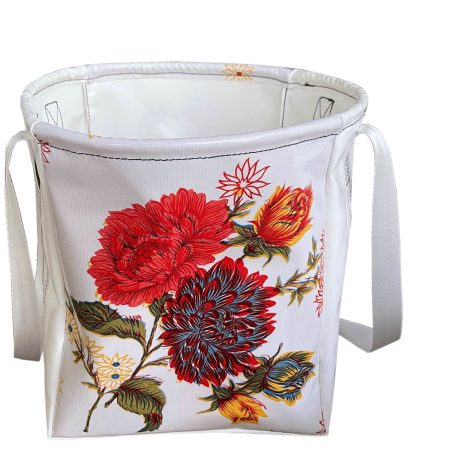 Stylish patterned tote bag, compact and lightweight for reusable shopping.