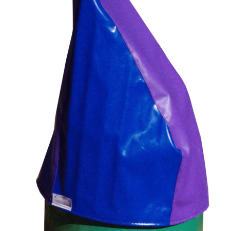 “Dust & Iron Shearing Grinder Cover made from heavy-duty, water-resistant PVC fabric protecting grinder from dust, dirt, and weather”