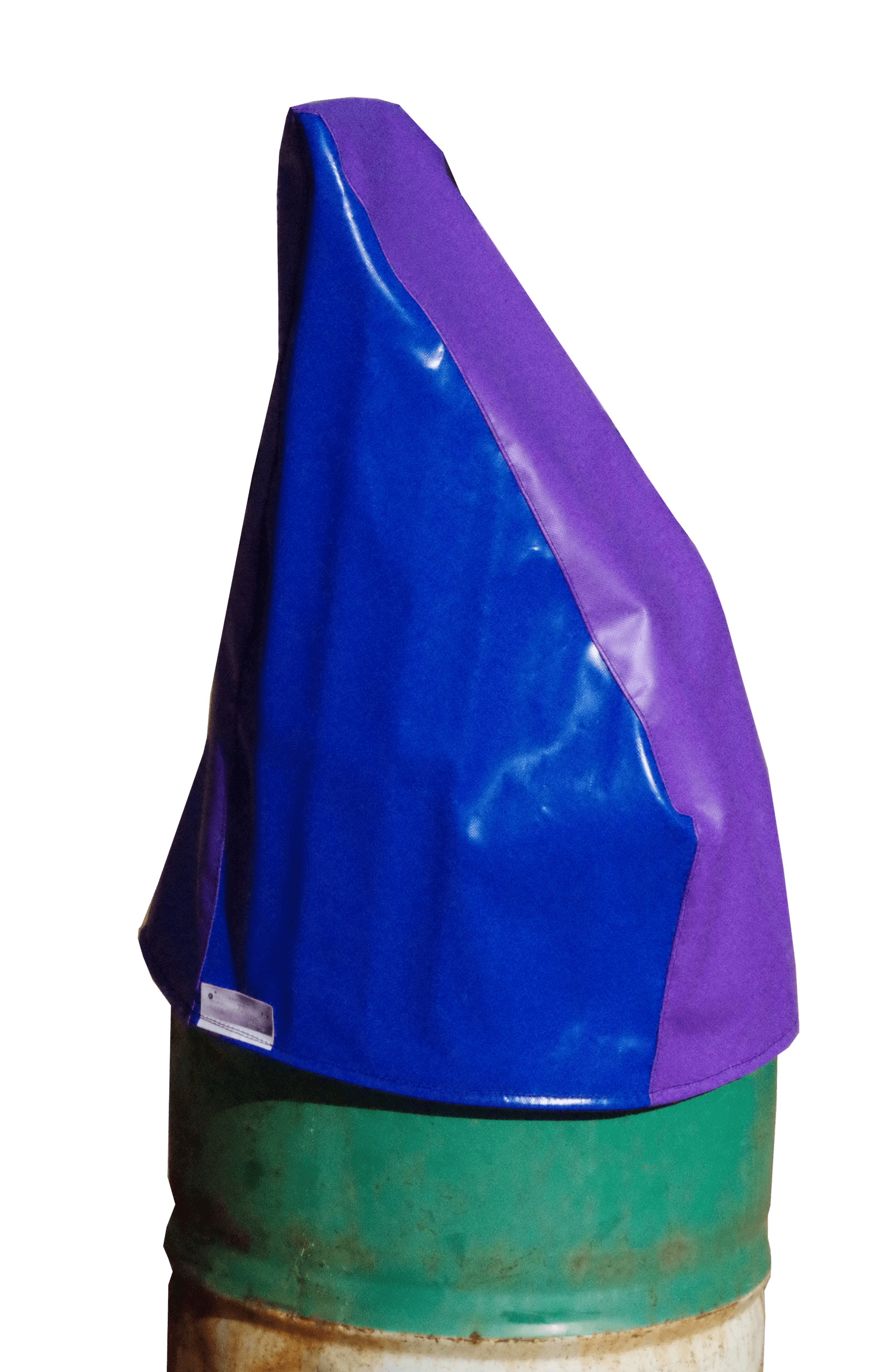 “Dust & Iron Shearing Grinder Cover made from heavy-duty, water-resistant PVC fabric protecting grinder from dust, dirt, and weather”