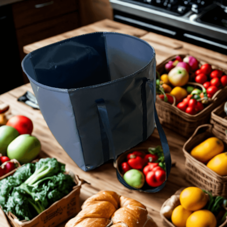 Clear PVC grocery shopping bag for quick errands and sustainable use.