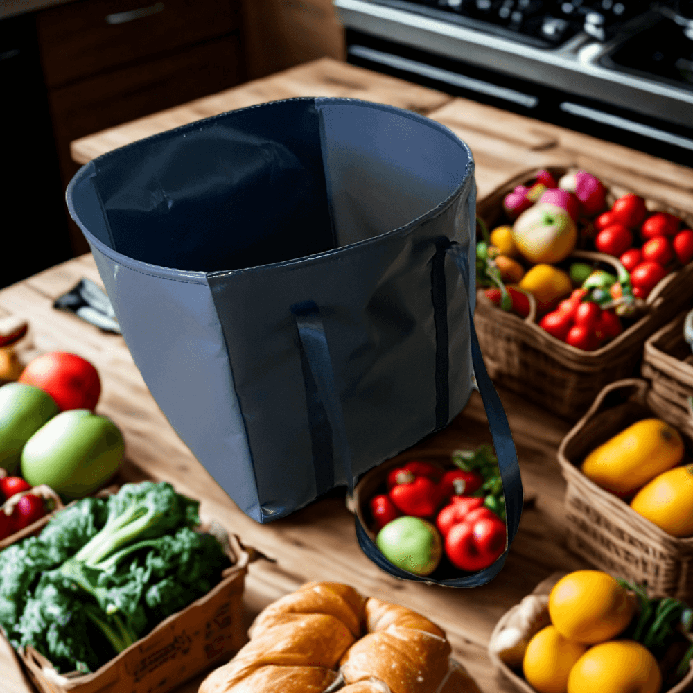 Clear PVC grocery shopping bag for quick errands and sustainable use.