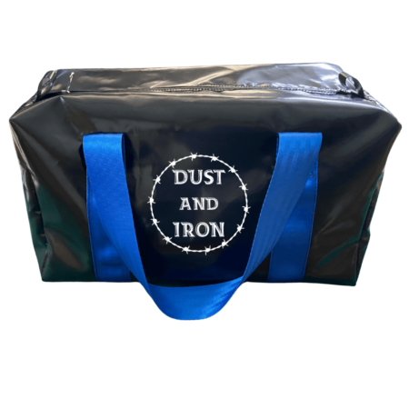 PVC vinyl small gear bag with reinforced seatbelt handles and heavy-duty zip, designed for travel, work, and everyday use.